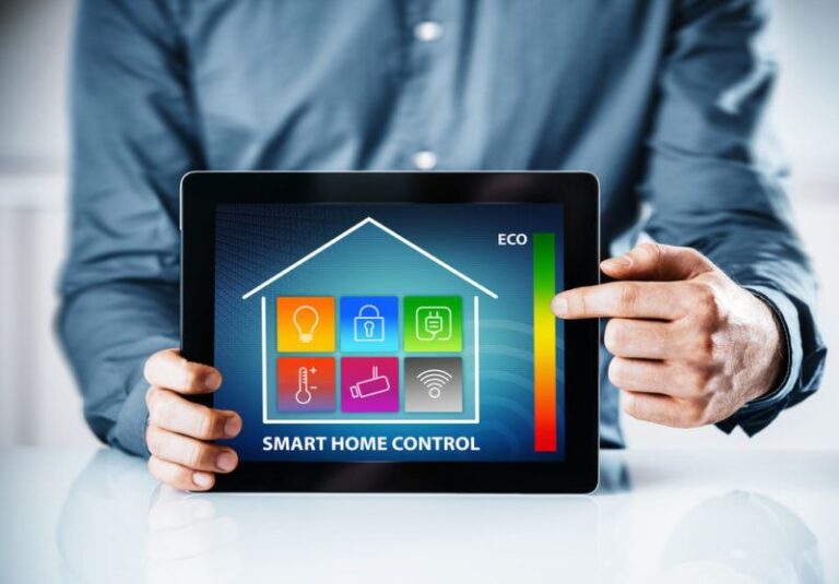 smart home features on a tablet